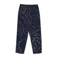 thumbnail image 5 of Junzan Copper-Gold Gloss Outline Navy Dark Blue Women'S Pajama Pants Drawstring Comfy Sleep Bottoms With Pockets, 5 of 9
