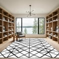 thumbnail image 2 of ODIKA 3'x5' Machine Washable Non-Slip Area Rug, Geometric White High Traffic Rug, White, 1103102, 2 of 7
