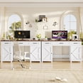 thumbnail image 5 of Homfa 59.1" White Computer Desk with Outlet, Thinken Study Writing Desk with 3-Drawer and Door Shelf for Home Office Living Room, 5 of 7
