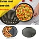 thumbnail image 5 of Molde antiadherente para pizza de acero al carbono, 32 cm de diámetro, diseño perforado, para pizza casera, uso en horno, fácil de limpiar, 5 of 8