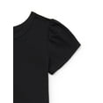 thumbnail image 2 of Garanimals Toddler Girl Short Puff Sleeve Solid T-Shirt, Sizes 18M-5T, 2 of 3