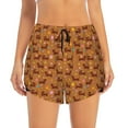 thumbnail image 2 of Vsdgher Dachshund And Ball Print Women's Running Double Layer Shorts High Waisted with Pockets Elastic Yoga Workout Athletic Gym Sports, 2 of 8