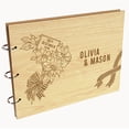 thumbnail image 1 of Darling Souvenir Personalized Engraved Laser Cut Wedding Guest Book Wooden Cover Sign-in Book Registry Guestbook Scrapbook-IW, 1 of 6