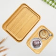 thumbnail image 5 of Set of 3 Bamboo Serving Trays Cutting Boards  Charcuterie Board Set for Cheese, Meat, Fruit & Appetizers  Decorative Wooden Platter for Kitchen, Home, & Bathroom Storage & Decor Rectangle, 5 of 9