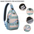 thumbnail image 4 of Rustic Style Sling Backpack Lightweight Crossbody Bag with Wood Grain and Plaid Patterns for Daily Outdoor Use, 4 of 5