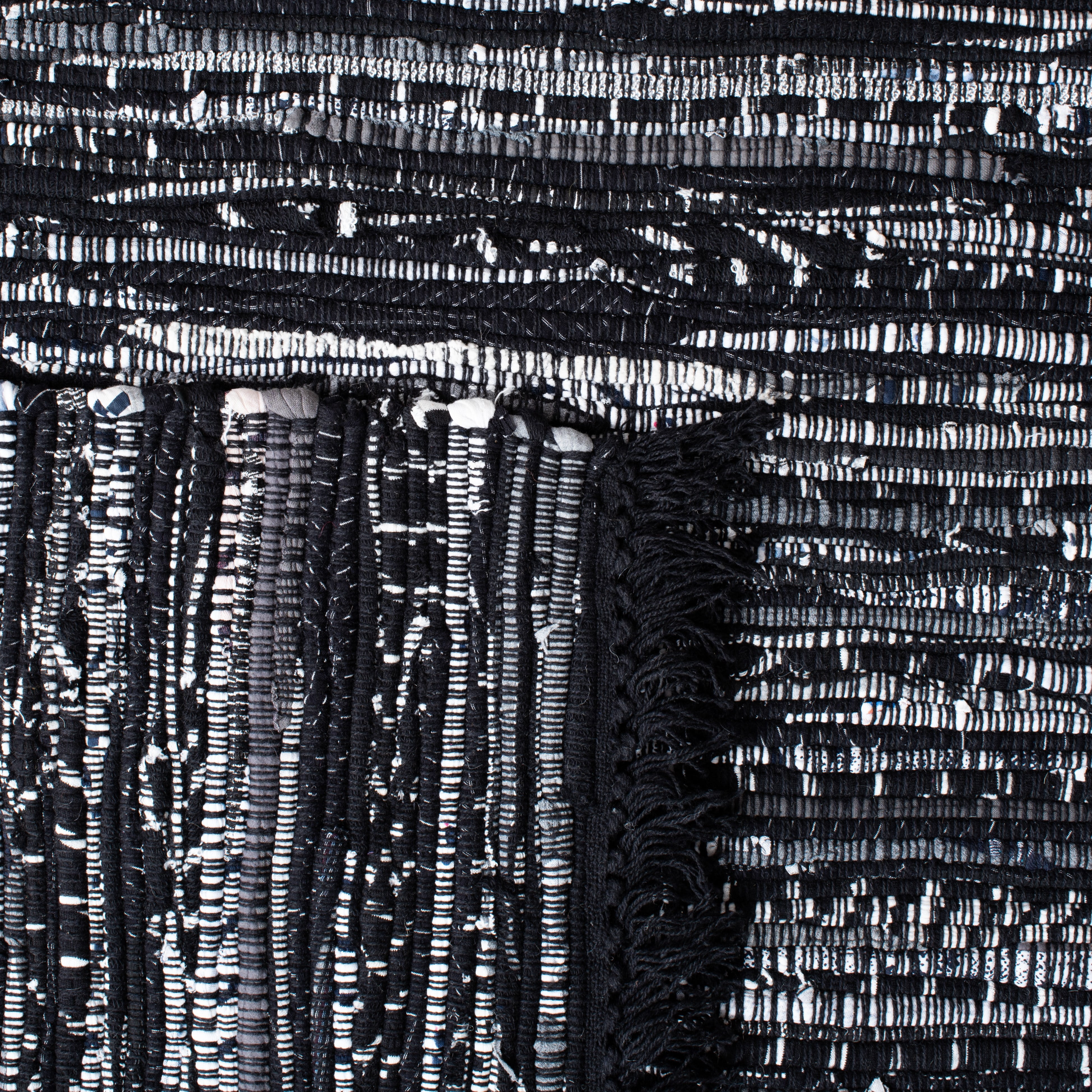 SAFAVIEH Rag Robynne Striped Cotton Area Rug, Black, 4' x 6'