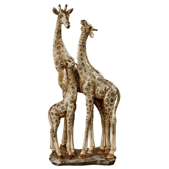 Adoring Giraffes Table Sculpture Gold 8"W x 5.5"D x 18"H