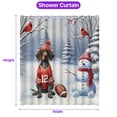 thumbnail image 5 of Hello Winter German Shorthaired Pointer Football Snowman Welcome Snowy Morning Shower Curtain GSP Lover Dog Gift Waterproof Bathroom Bathtub Curtain - 01012, 5 of 5
