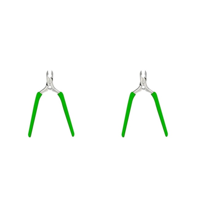 Soidarity Manicura Uña Cuticle Nipper Tijeras Removedor de piel muerta Mango de silicona Antideslizante Acero inoxidable Cuidado Trimmer Verde Verde 2Conjunto