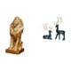 thumbnail image 1 of Escultura de león y reno, estatua coleccionable de mesa, adorno artístico, figura decorativa para oficina, hogar, estantería, regalo de cumpleaños, ci, 1 of 8