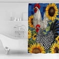 thumbnail image 4 of Small Stall Shower Curtain 36x72 Inch Narrow Half Size Vintage Sunflower Rooster Bath Curtains Bathroom Decor Summer Elegant Flowers Waterproof Fabric Shower Curtain Set with Hooks 36 Inch, 4 of 6