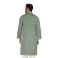 thumbnail image 4 of Atasi Cotton Kurta Solid Ethnic- Festive Long Shirt W/ Pintuck Traditional Indian Wear For Men's, 4 of 7