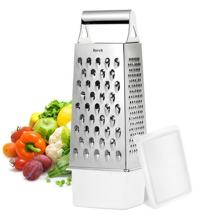 

NURCH 4-in-1 Stainless Steel Box Grater with 4 Sides for Parmesan Cheese Vegetables