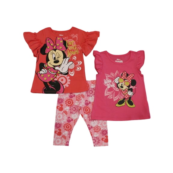 Disney Minnie Mouse 3 Piece Leggings Set (Baby, Toddler, & Little Girls)