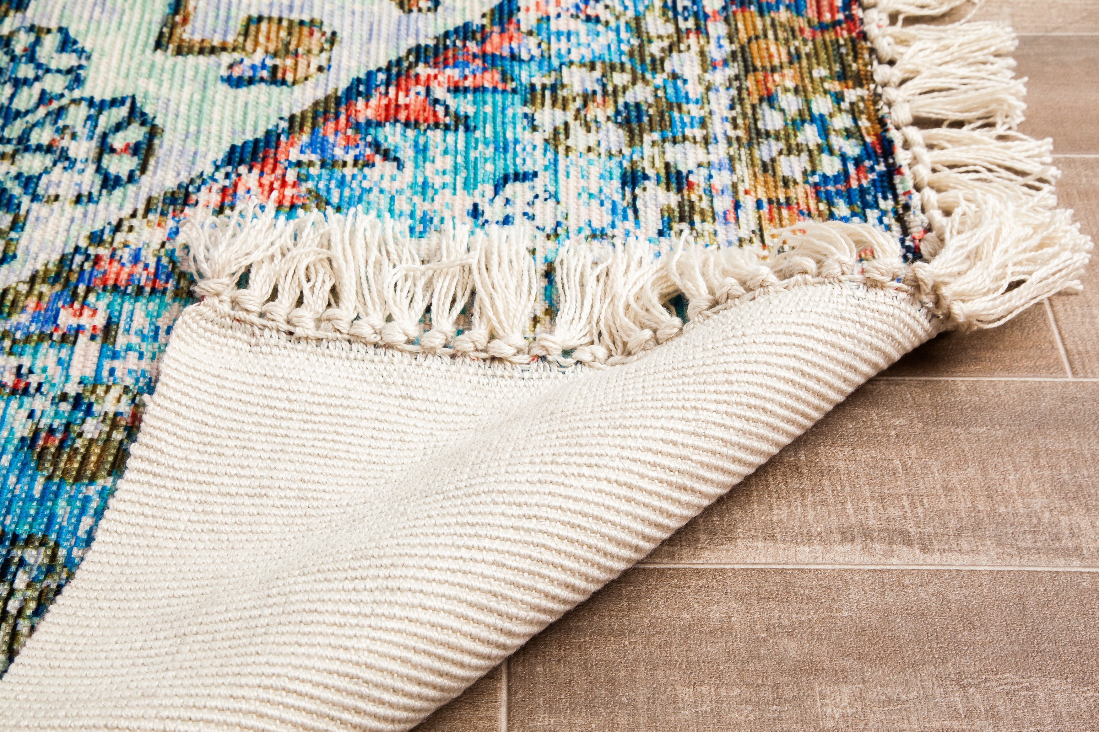 Nourison Feather Soft Contemporary Ivory Blue Area Rug