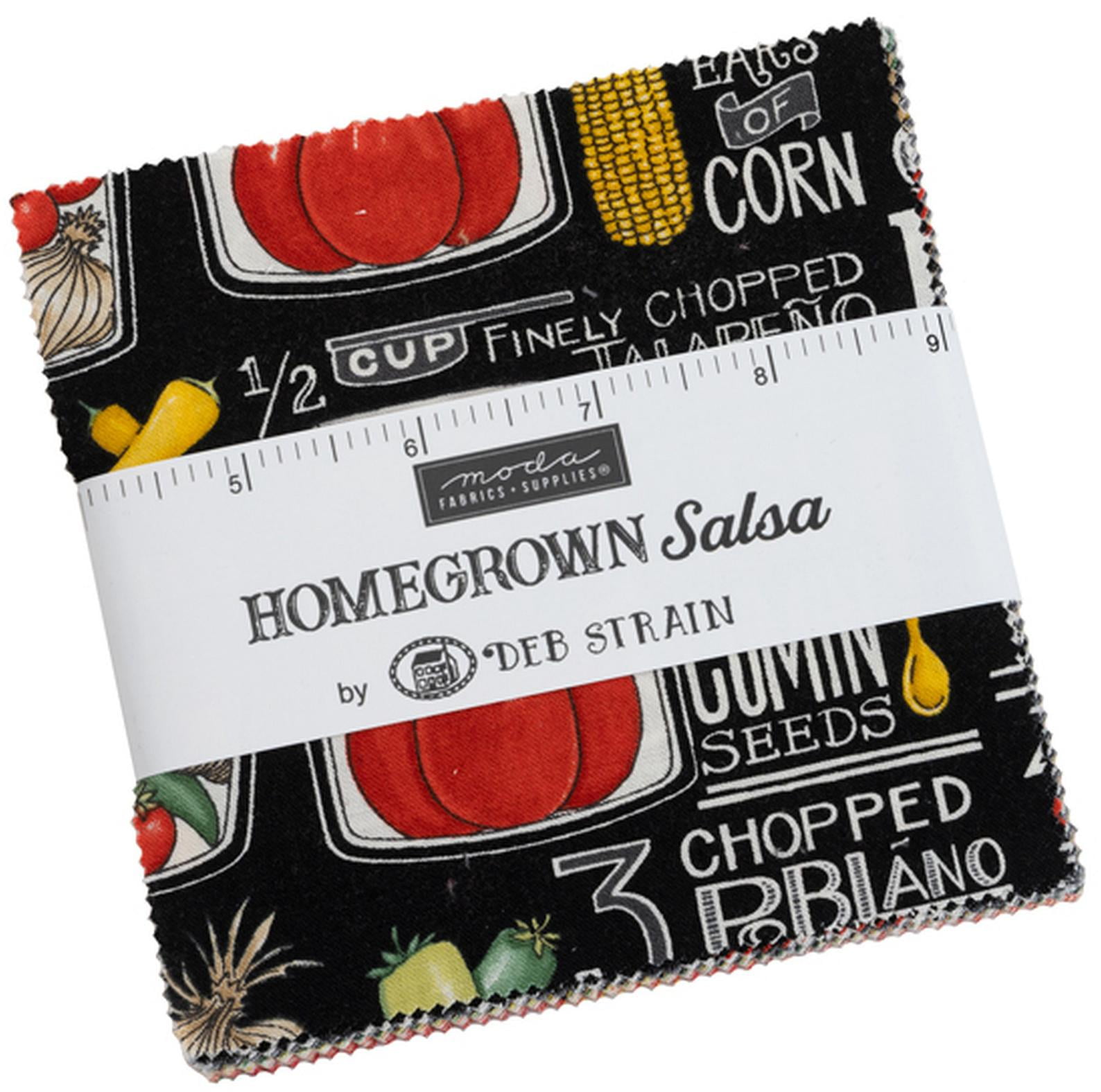 Homegrown Salsa Charm Pack by Deb Strain; 42-5 Inch Precut Fabric Quilt Squares