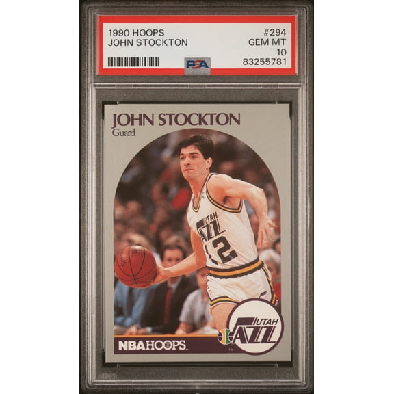 John Stockton 1990 Hoops Basketball Card #294 Graded PSA 10