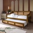thumbnail image 2 of Castle Place Timeless Cane Wooden Daybed With Trundle, Walnut, 2 of 12