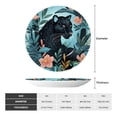 thumbnail image 2 of Zufioo Black Panther Floral Illustration Print Bone China Decorative Plate, Ceramic Dinner Plate with Stand Ceramic Decoration Homewares-6in, 2 of 6