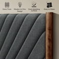 thumbnail image 3 of Acacia Astoria Upholstered Bed Frame with Headboard, Contemporary Signature High Headboard Wood Bed, 3 of 9