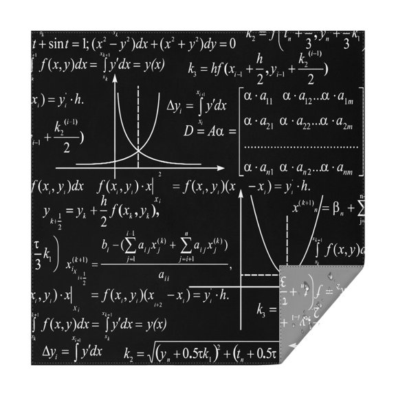 Math Equations Algebra Formulas Black Pattern Square Tablecloth,Waterproof Square Table Cover,Wipeable Spillproof Washable Table Cover for Home Kitchen Party Decor 42"X42"(107x107cm)