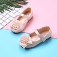 thumbnail image 3 of Zapatos de cuero para niñas, zapatos de princesa con diamantes de imitación, zapatos de primavera y otoño para niños con suela suave de cristal, zapatos blancos, 3 of 5