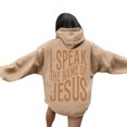 thumbnail image 2 of Christian Hoodies for Women 2025 I Speak The Name Of Jesus Hoodie with Pockets Hooded Sweatshirt Women Pullover, 2 of 6