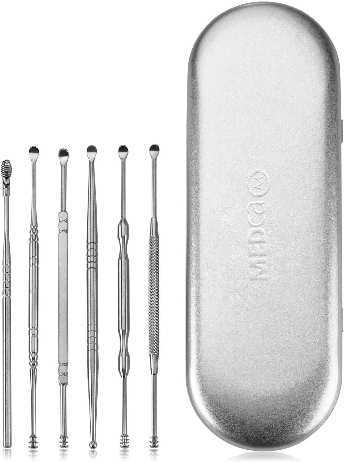 Ear Wax Removal Kit 6 Piece Ear Cleansing Tool Set, Stainless Steel