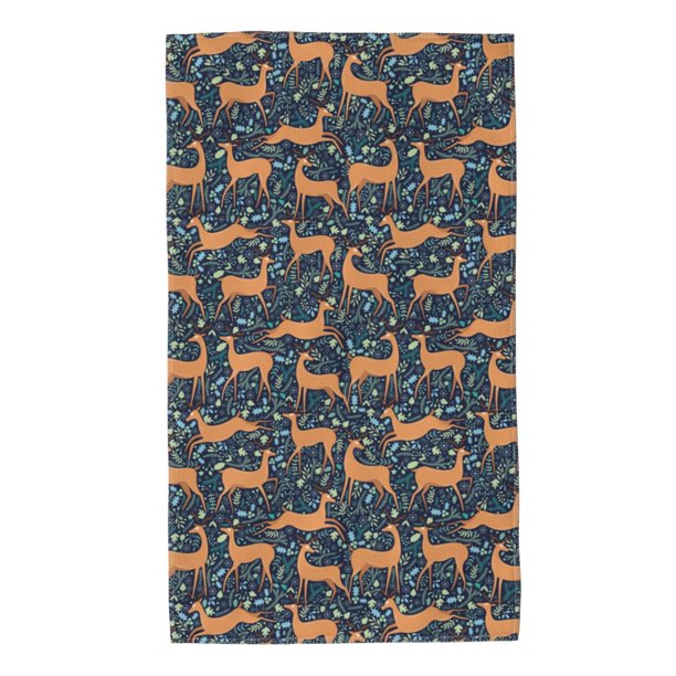Balery Reindeer Toalla de Microfibra Premium con Estampado – 27.5x16 pulgadas, Alta Absorción, Suave y Aterciopelada, Secado Rápido