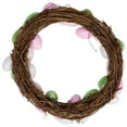 thumbnail image 5 of Northlight 10" Unlit Floral Stem Easter Egg Spring Grapevine Wreath - White/Green, 5 of 5