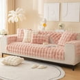 thumbnail image 4 of Thick Rabbit Plush Sofa Cushion, 2023 New Non-Slip Sofa Cover, Soft Faux Throw Couch Cushion Covers Furniture Protector Mat ( Pink, 45*45cm ), 4 of 7