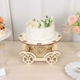 thumbnail image 4 of Efavormart Natural Wooden Carriage Wedding Cake Stand, Laser Cut Cupcake Holder with 12" Round Display Plate, 4 of 11