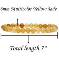 thumbnail image 2 of Angelstones Bracelet Extensible Unisexe en Perles Rondes de 6 mm en Jade Jaune Multicolore Naturel, 2 of 5