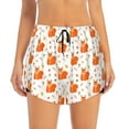 thumbnail image 2 of Picia Cartoon Squirrel Pattern Women's 2 in 1 Athletic Running Shorts High Waisted Workout Casual Gym Sweat Shorts with Comfy Liner Zipper Pockets-Medium, 2 of 9