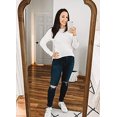 thumbnail image 5 of Fantaslook Sweaters for Women Knit Long Sleeve Crew Neck Button Stretch Fall Pullover Sweater, 5 of 6