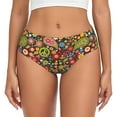 thumbnail image 1 of Balery Hippie Peace Love Ropa Interior de Algodón para Mujer con Dibujo – Braguitas Cómodas y Elásticas, Estilo Clásico-XX-Large, 1 of 6
