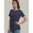 thumbnail image 2 of Women's Lightweight Soft T-Shirt - Crew Neck, Curved Hem, Comfortable & Lounge Top, Trendy Tee, 2 of 6