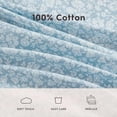 thumbnail image 5 of - King Sheet Set, Crisp & Cool Cotton Percale Bedding with Deep Pockets, Lightweight for Year Round Comfort, Bed Sheets with Matching Pillowcases (Heirloom Ditzy Blue), 5 of 6