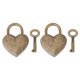 thumbnail image 5 of Heart Lock Key Lock Household Supplies Lock Household Supplies 2 Sets Heart Lock Metal Vintage Padlock Household Craft Supplies With Keys 30x39mmBronze ANGGREK Bronce, 5 of 8