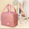 thumbnail image 4 of Bolsa de almuerzo de tela Oxford con cremallera impermeable bolso de mano térmico (rosa) Tmvgtek Oficina Multiescena Multifunción, 4 of 6