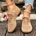 thumbnail image 2 of Rokment Womens Jazz Latin Dance Shoes Lace up Sneakers Modern Ballroom Teaching Practice Performance Dancing Sneakers Khaki Size 6, 2 of 5