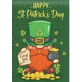 thumbnail image 6 of St Patrick''s Day Garden Flag Shamrock Leprechaun Hat 12x18 Inches Double Sided, Green Lucky Clover Holiday Outdoor Yard Decorations (Gnome-01), 6 of 6