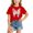 Red, variant on Gunia Little Girls T Shirts Cute Butterfly Graphic Short Sleeve Fashionable Casual Summer Stylish Everyday Tee Soft Blend Shirts For Kids Tops Light Green 6-8 Years