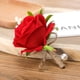 thumbnail image 5 of Minnieouse Elegantes padrinos de boda Rosas de boda Detalle llamativo Ocasiones formales Ramillete de rosas blancas hecho a mano Ropa, zapatos y accesorios Miscelánea rojo, 5 of 6