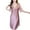 Purple, variant on Taqqpue Satin Nightgowns for Women Summer Solid Color V Neck Short Sleeve Nightshirt Silk Sleepwear Lace Knee Length Pajama Dress