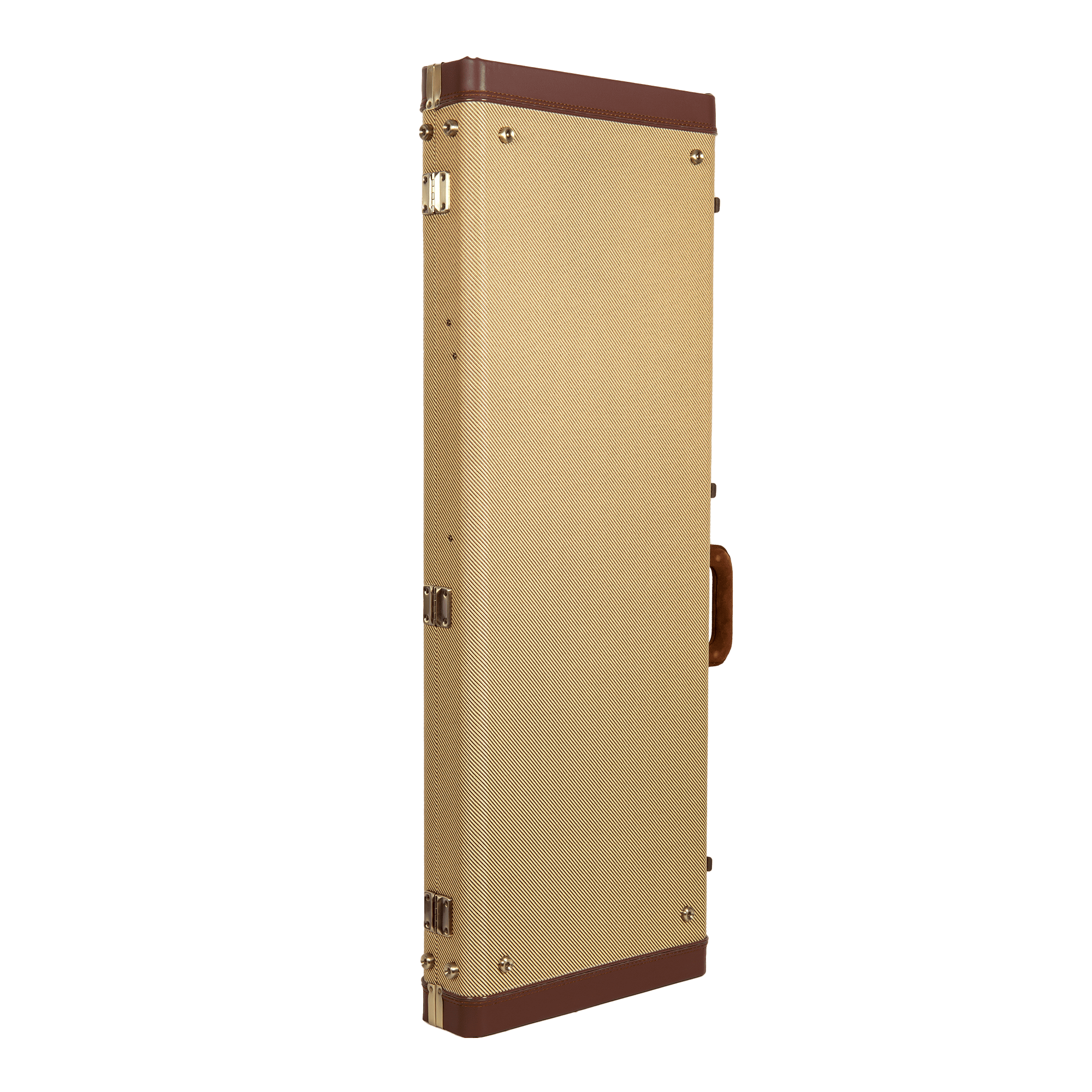 Crossrock Master Series - Wooden Telecaster&Stratocaster Electric Guitar Case - Security Lock, Genuine Leather Handle, Reinforced Hardware, Metal Feet, Large Storage Space- Fabric Tweed