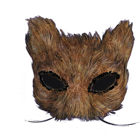 Natural Feather Cat Mask Halloween Accessory