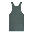 thumbnail image 2 of TOPTIE Japanese Style Cotton Linen Cross Back Apron with Pockets for Kitchen Cooking Garden Craft Art Painting-Green, 2 of 7