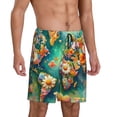 thumbnail image 2 of Pofeuu Colorful World Map Print Men's Soft Woven Elastic Waistband Sleep Pajama Short-XX-Large, 2 of 6
