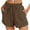Coffee, variant on JINMGG Shorts for Women Clearance $5 Women's Lightweight Shorts Casual Short Short Pants Elastic Waist Drawstring Comfy Shorts Coffee L